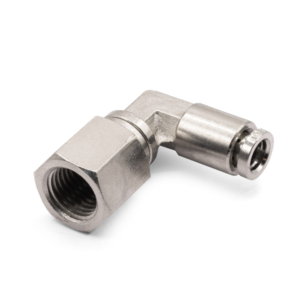 1/4" NPT(F) to 1/4" Airline 90 Degree Swivel Elbow fitting DOT Approved