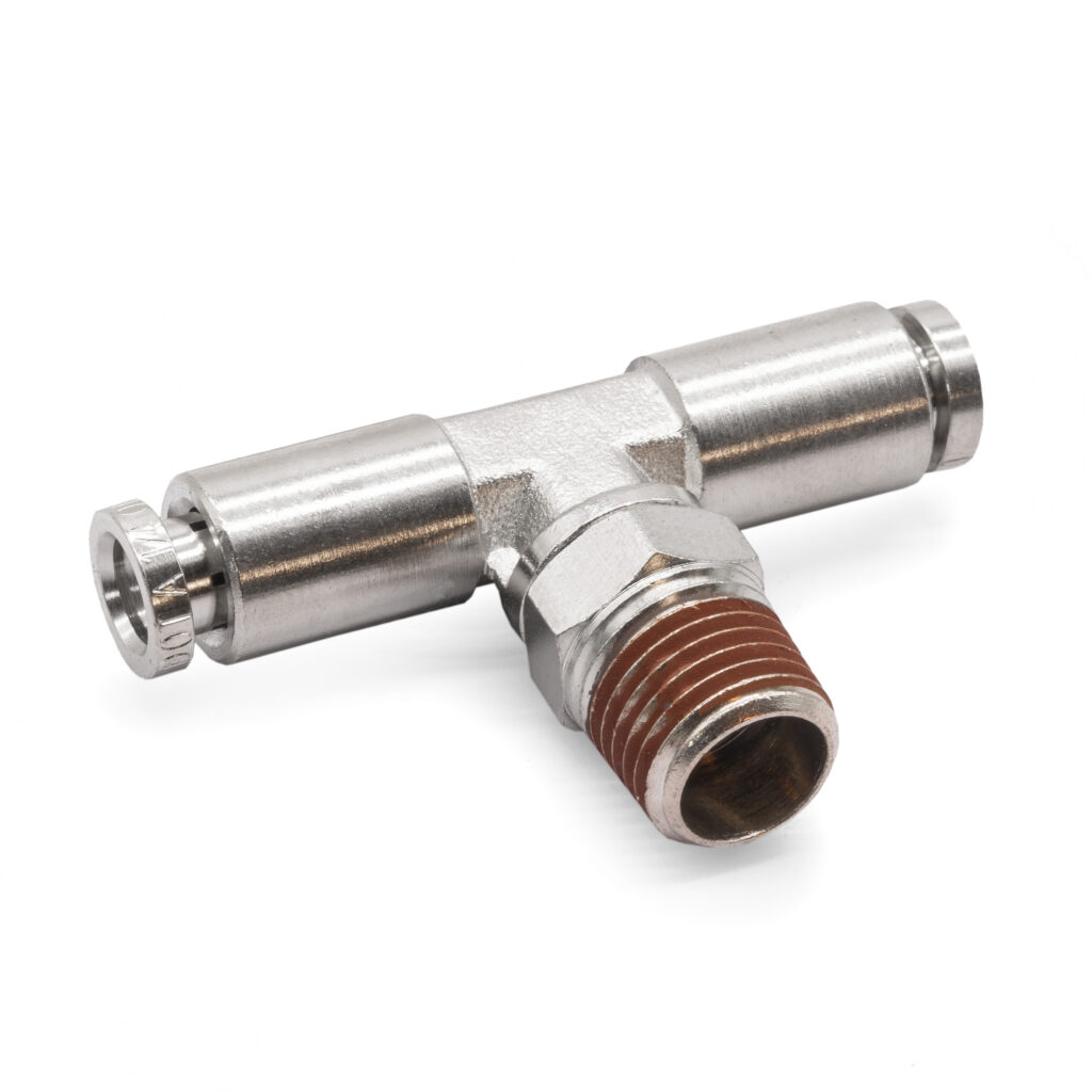 1/4" NPT(M) 1/4" to 1/4" Swivel T-fitting DOT Approved