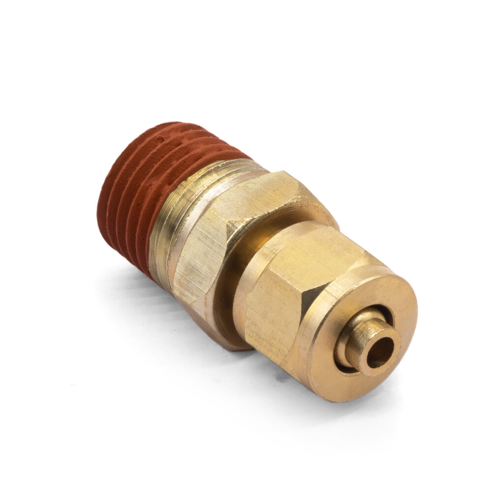 Compression Fitting, 1/4"M NPT to 1/4", for 1/4" Air Line