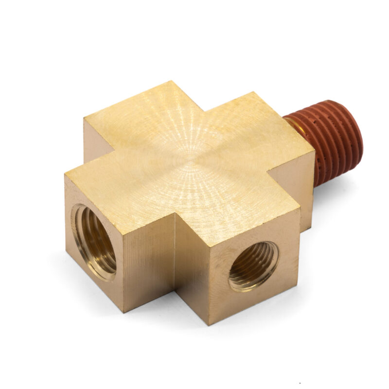 1/4" M x 1/4" F x 1/4" F x 1/8" F, NPT, 4-Way Fitting