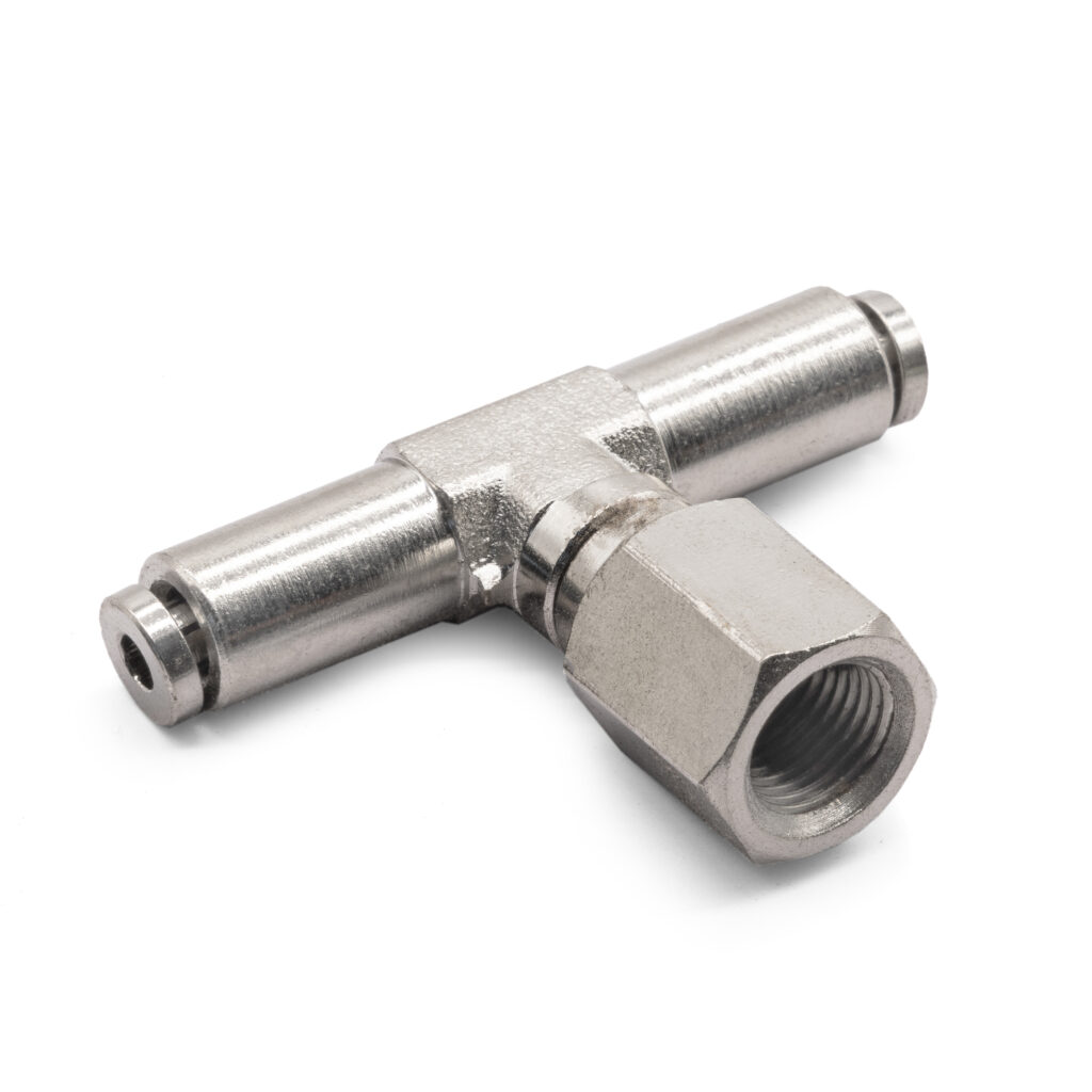 1/8" NPT(F) 1/8" to 1/8" Swivel T-fitting DOT Approved