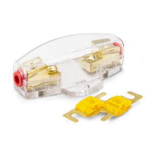 Mini ANL Fuse Holder with 40 Amp Fuse (for 4 or 8 Gauge Wire), includes 2 Mini 40 Amp ANL Fuse.