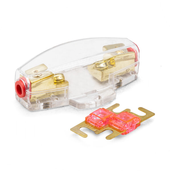 Mini ANL Fuse Holder with 60 Amp Fuse (for 4 or 8 Gauge Wire), includes 2 Mini 60 Amp ANL Fuse.