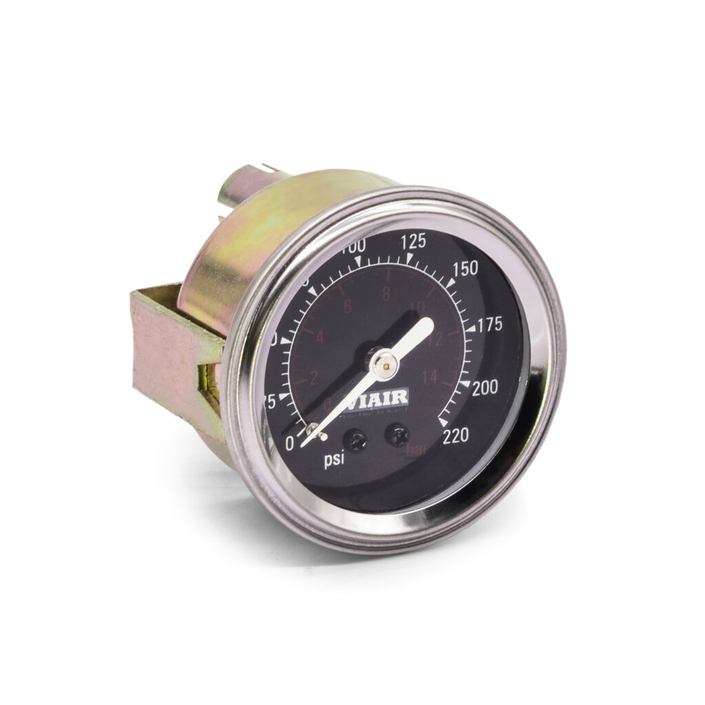 2" Single Needle Gauge (Black Face, Illuminated, 220 PSI)