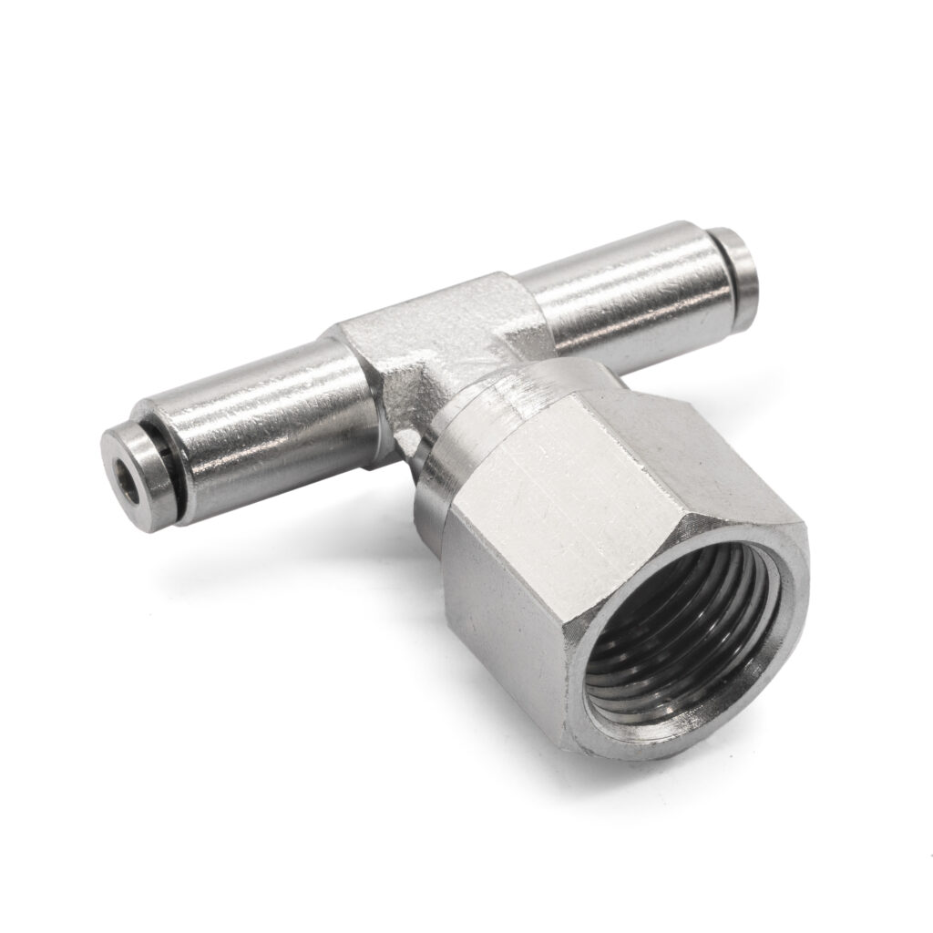 3/8" NPT(F) 1/8" to 1/8" Swivel T-fitting DOT Approved