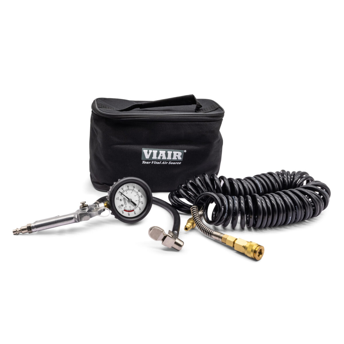 Inflation Kit w/2.5? Mechanical Gauge Tire Gun, 200 PSI, 30? Hose, Carry Bag
