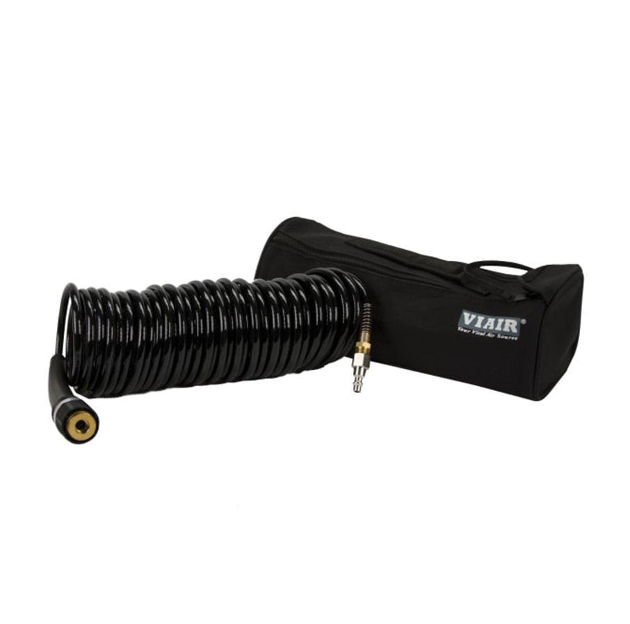 30 Ft. Extension Braided Black Coil Hose (Closed-ended 1/4" Quick Coupler / Stud), Carry Bag