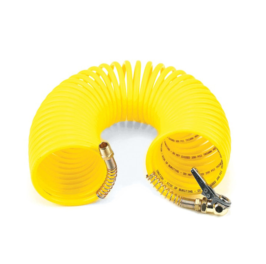 35 Ft. Coil Hose, with 1/4" M Swivel, with Close Ended Clip-On Chuck
