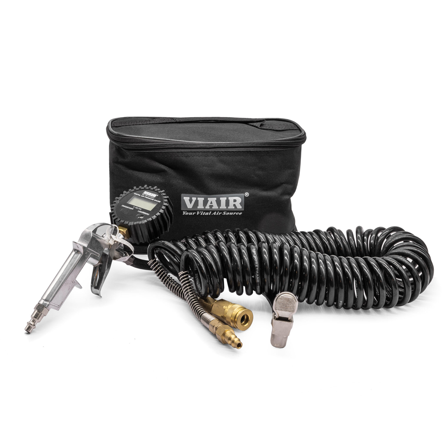 Viair Inflation Kit w/2.5" Digital Tire Gun, Reads Up to 180 PSI,? 30? Hose, Carry Bag