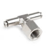 1/4" NPT(F) 1/8" PTC to 1/8" PTC Swivel T-fitting DOT, Each