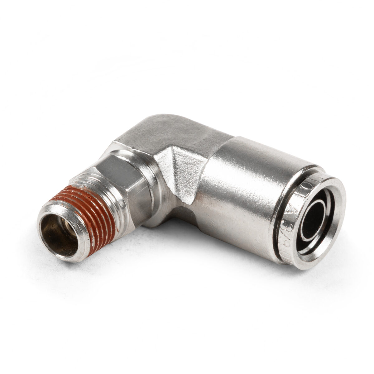 1/8" NPT(M) to 3/8" Air Line 90 Degree Swivel Elbow PTC Fitting, DOT, Each