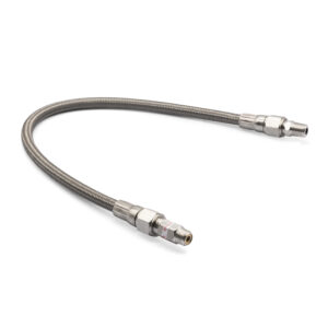 20? Stainless Steel Braided PTFE Leader Hose w/ Check Valve (1/4?, JIC & NPT Fittings)