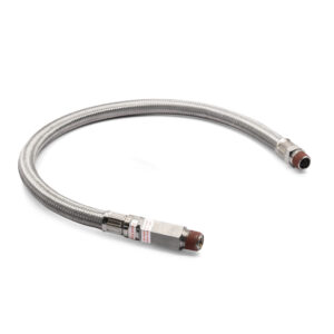 24" by 3/8" S.S. Leader Hose w/ Check Valve (3/8" M to 3/8" M, NPT, Swivel)