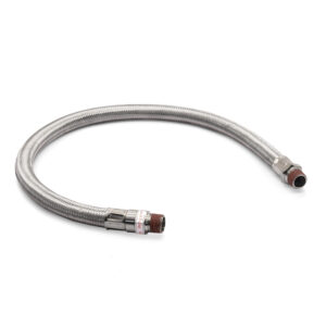 24" by 3/8" S.S. Leader Hose (3/8" M to 3/8" M, NPT, Swivel)