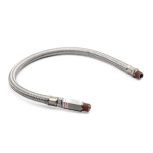 21" S.S. Braided Leader Hose w/ Check Valve (1/4"M to 1/4"M, NPT, Swivel)
