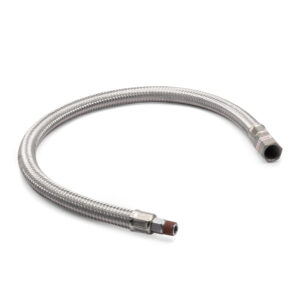 18" S.S. Braided Leader Hose (1/8" M to 1/4" F Swivel, NPT)