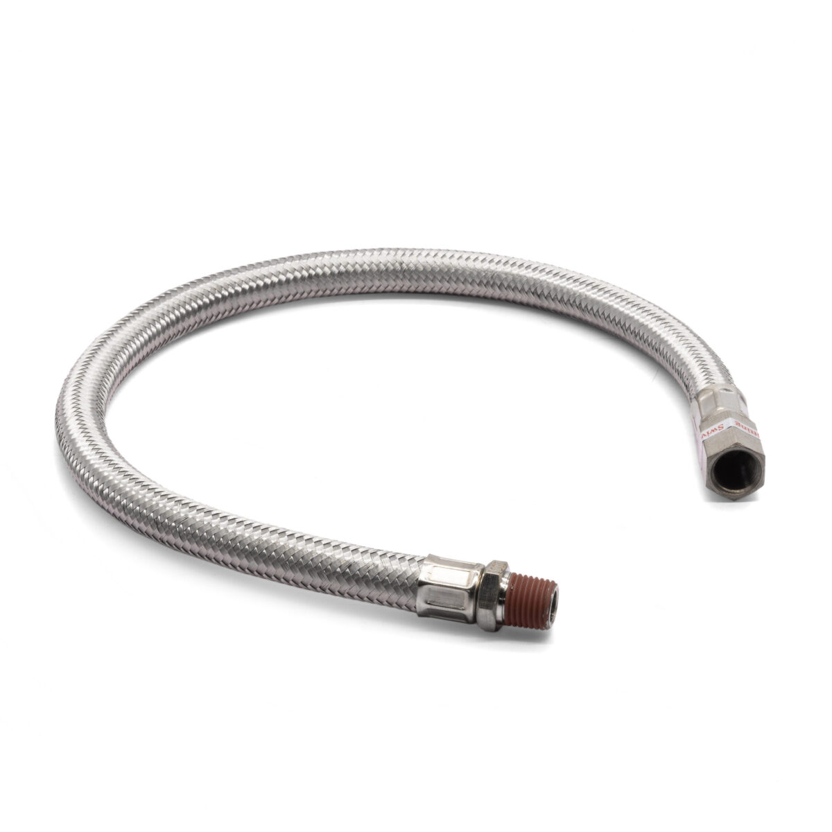 18" S.S. Braided Leader Hose (1/4" M to 1/4" F Swivel, NPT)