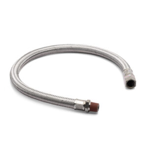 18" S.S. Braided Leader Hose (1/4" M to 1/4" F Swivel, NPT)