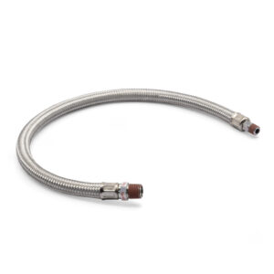 18" S.S. Braided Leader Hose (1/8" M to 1/4" M, NPT, Swivel)