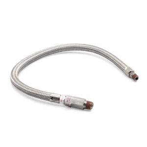 20" S.S. Braided Leader Hose w/ Check Valve (1/8"M to 1/4"M, NPT, Swivel)