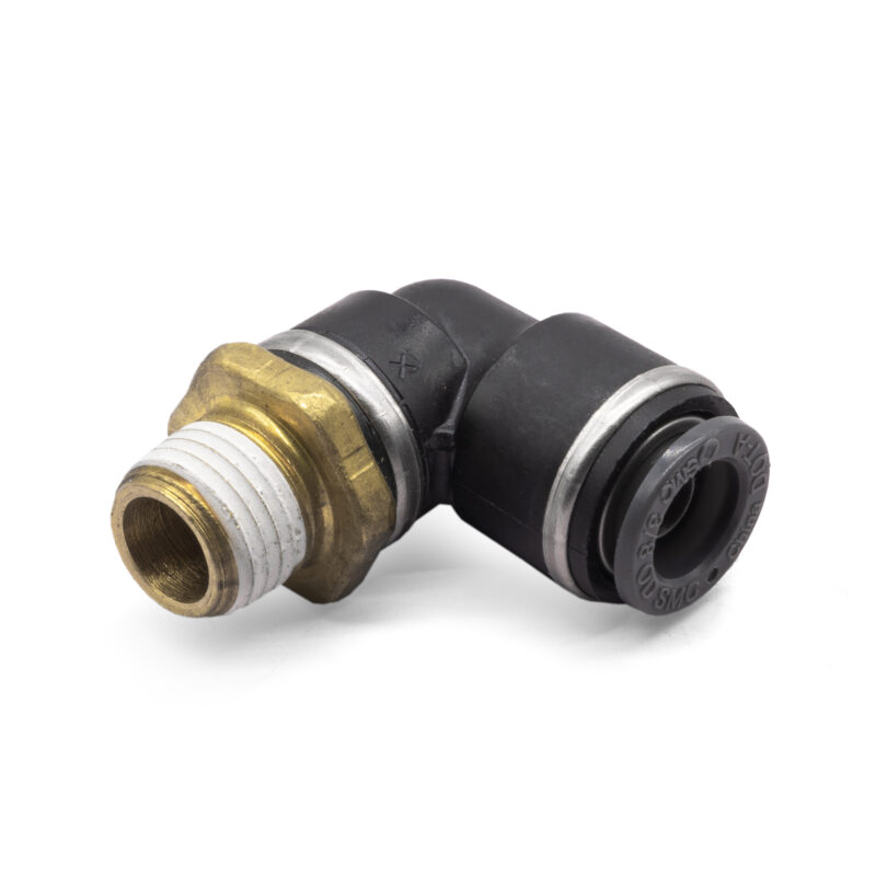1/4" NPT Male to 3/8" Push Lock PTC Air Line 90 Degree Fitting