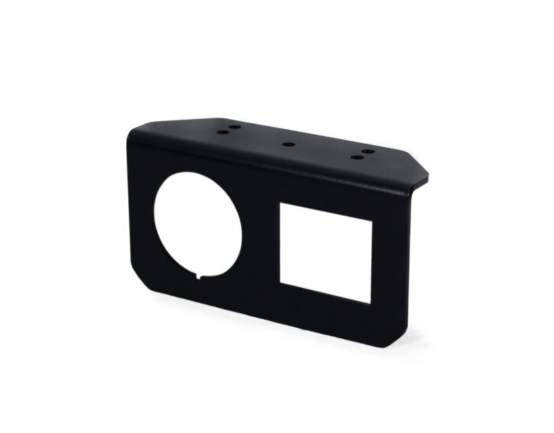 Air Ride 2 Way Paddle Valve & Air Pressure Gauge Mount, Black, Gauge Left