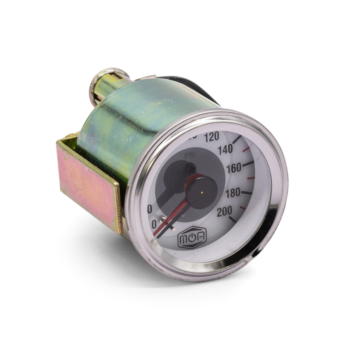 MOA 2″ Dual Needle Air Pressure Gauge 200PSI (2-Valve), White Face